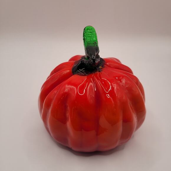 Vintage Blown Art Glass Pumpkin Thanksgiving Autumn Fall Decor - Picture 3 of 6